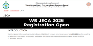 WB JECA 2026 Registrations Open; Exam on June 14 for MCA Admission